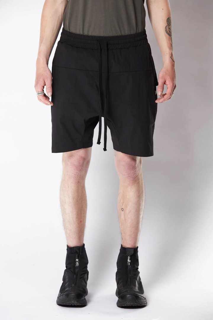 THOM KROM woven drop crotch shorts black