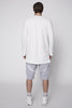 KHND STUDIOS T-SHIRT WHITE  LS  WITH BACK CANVAS STRAP